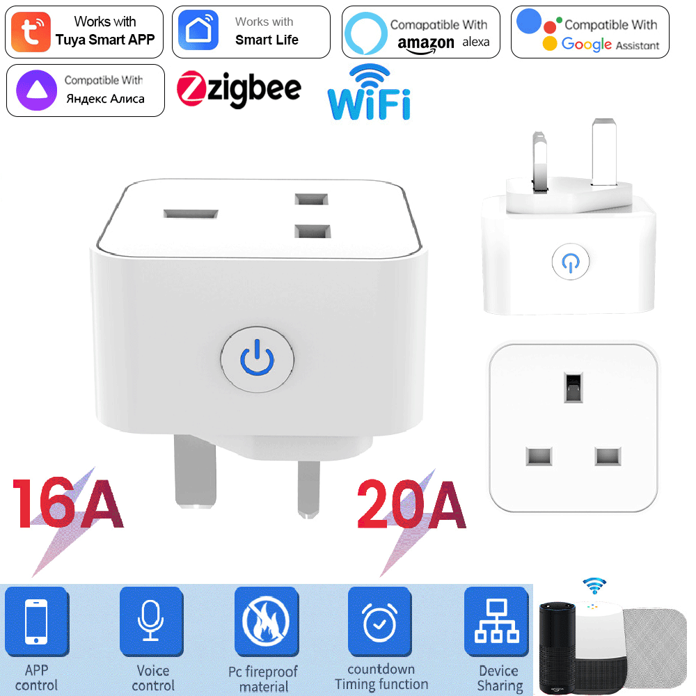 Smart Home Wiser - Tuya Smart Socket 16A/20A WiFi atau